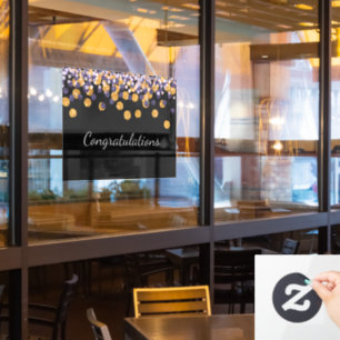 Congratulations Sparkle Glitter Drop Window Cling