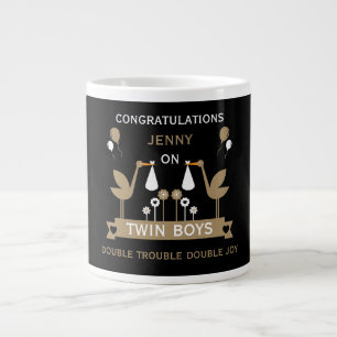 Congratulations Stalk Delivery Of Twins Large Coffee Mug