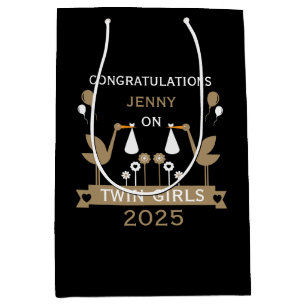 Congratulations Stalk Delivery Of Twins Medium Gift Bag