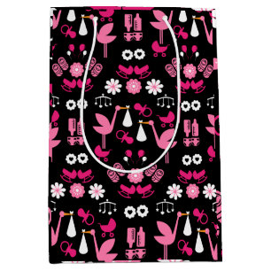 Congratulations Stalk Delivery Twin Girls Medium Gift Bag