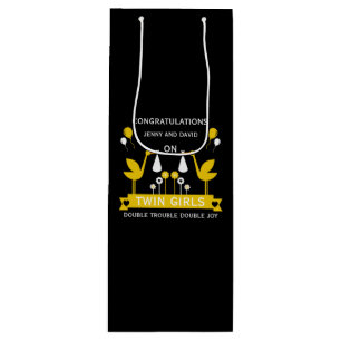 Congratulations Stalk Delivery Twins Wine Gift Bag