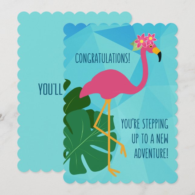 Congratulations Stepping Up Flamingo (Front/Back)