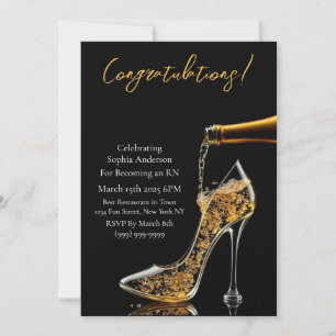 Congratulations-Stiletto and Bubbly Invitation
