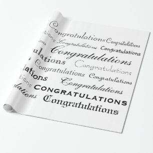 Congratulations Text Wrapping Paper