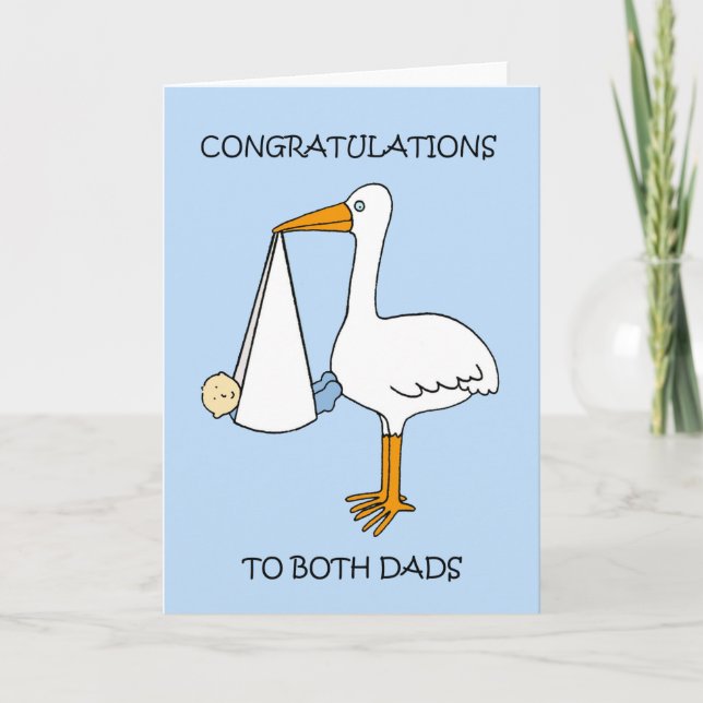 Congratulations to Male Couple on Baby Boy Card (Front)