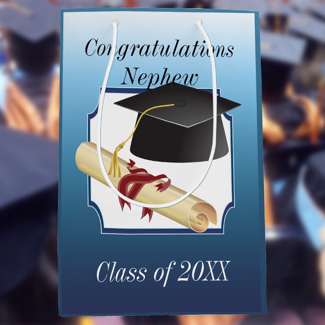 Congratulations To Nephew Who Graduated Medium Gift Bag (Creator Uploaded)