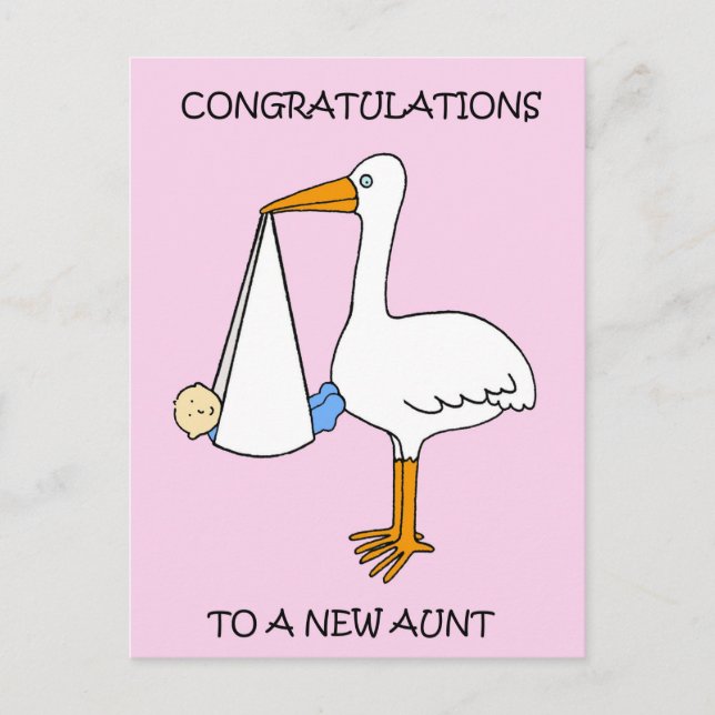 Congratulations to New Aunt to a Baby Boy Postcard (Front)