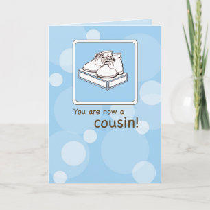 Congratulations to New Cousin, Baby Shoes Card