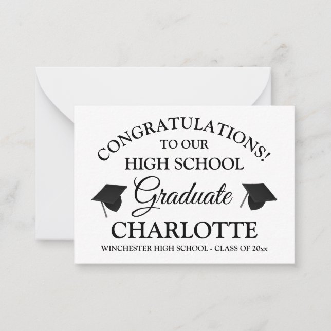 Congratulations to our graduate custom black white card (Front)