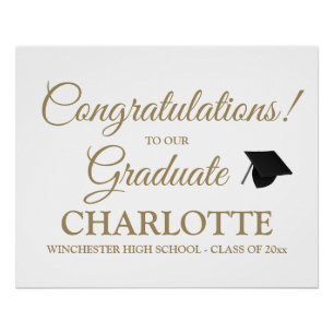 Congratulations to our graduate custom gold script poster