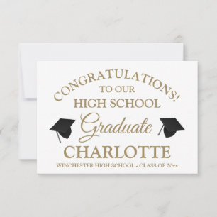Congratulations to our graduate gold white custom card