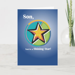 Congratulations to Son with Shining Star on Blue Card