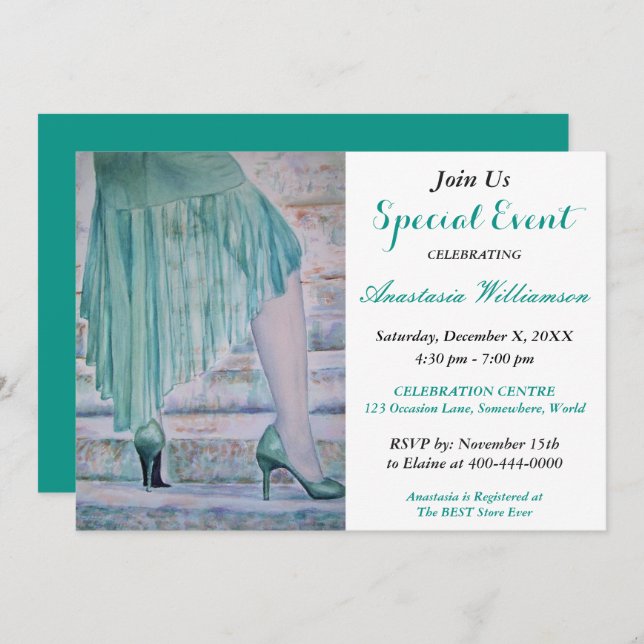 CONGRATULATIONS TO SUCCESS PARTY EVENT INVITE (Front/Back)