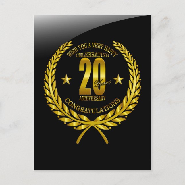 Congratulations to the 20th Anniversary Postcard (Front)