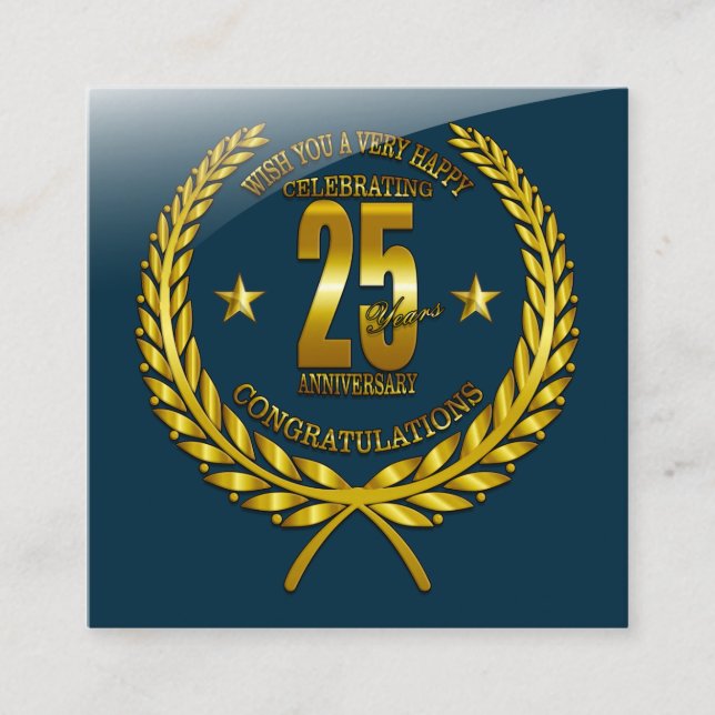 Congratulations to the 25th Anniversary Enclosure Card (Front)