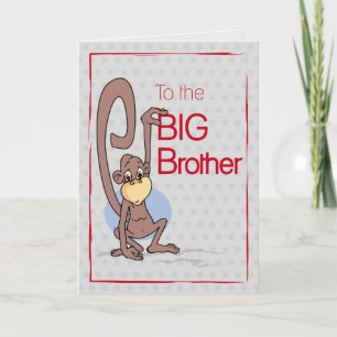 Congratulations to the Big Brother, Cute Monkey Card