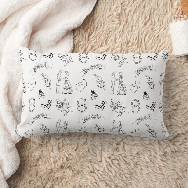 Congratulations to the Bride and Groom Wedding  Lumbar Cushion (Blanket)