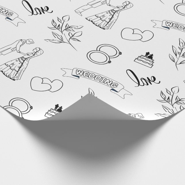 Congratulations to the Bride and Groom Wedding  Wrapping Paper (Corner)