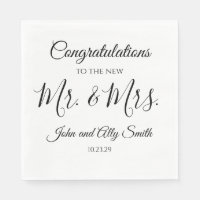 Congratulations to the New Mr. & Mrs. Napkins