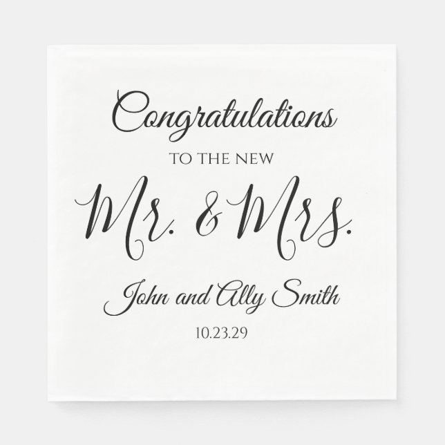 Congratulations to the New Mr. & Mrs. Napkins (Front)