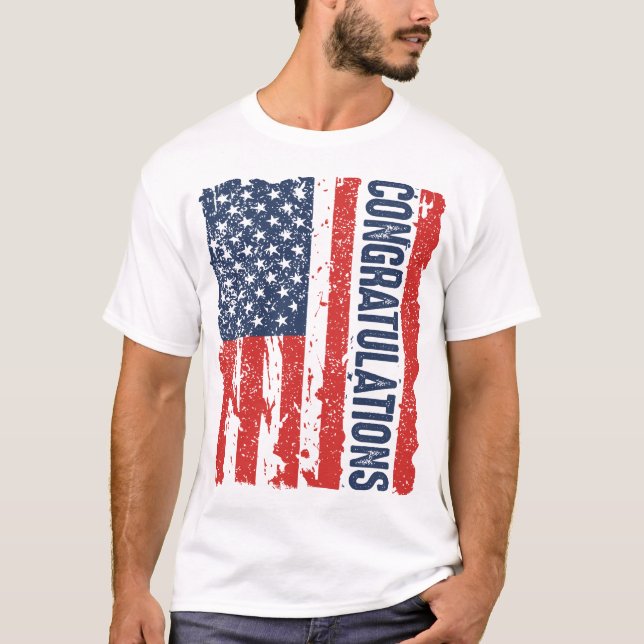 Congratulations Trump American Flag T-Shirt (Front)