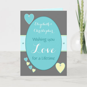 Congratulations turquoise Wedding Day greeting Card
