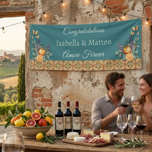 Congratulations Tuscan Wedding Engagement Banner