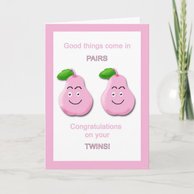 Congratulations Twin Girls Card (Front)
