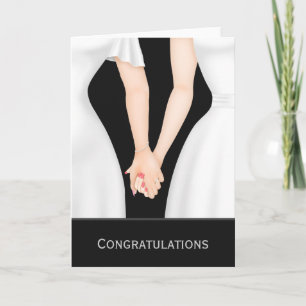 Congratulations Two Brides In Dresses Wedding Card