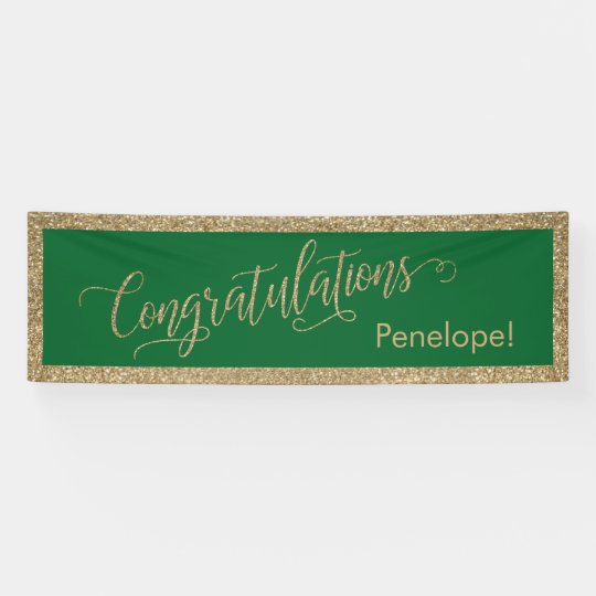 Congratulations Typography Gold Glitter And Teal Banner Uk