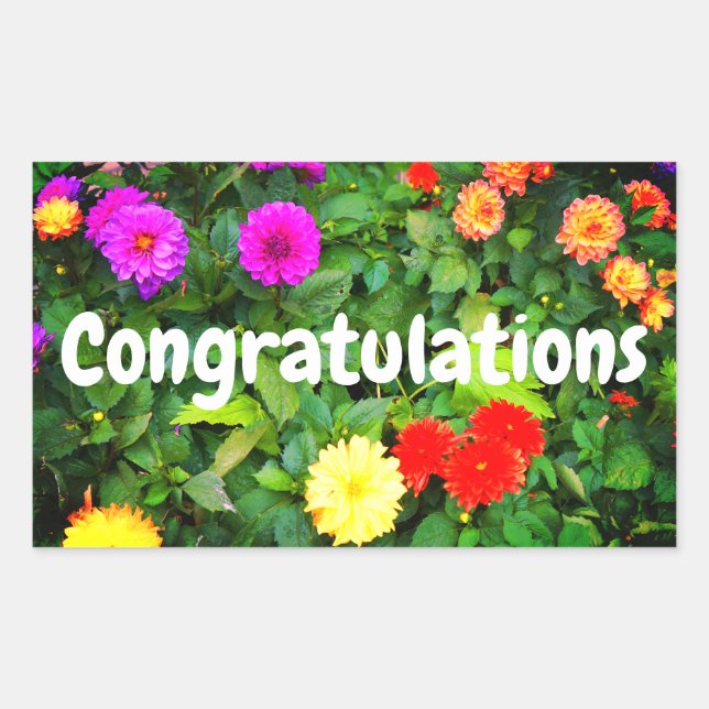 Congratulations Various Dahlias #1-2 Stickers (Front)