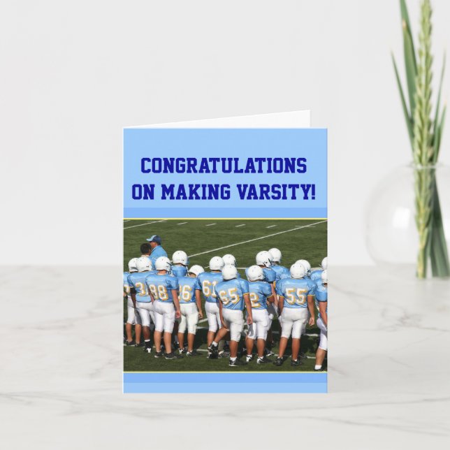 Congratulations Varsity Football greeting card (Front)