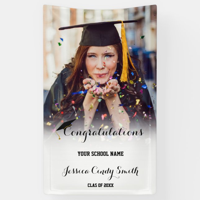 Congratulations Vertical Photo Graduation Party Banner (Vertical)