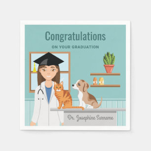 Congratulations Veterinarian Vet DVM Graduation Napkin
