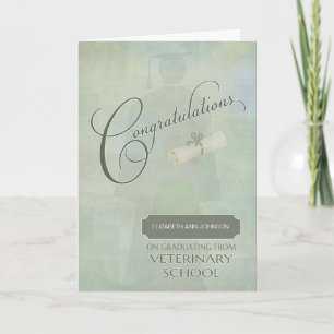 Congratulations Veterinary School Graduate w-Name Card