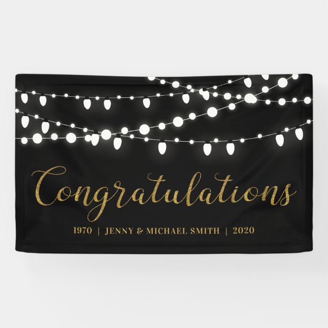 Congratulations Wedding Anniversary Party Banner (Horizontal)