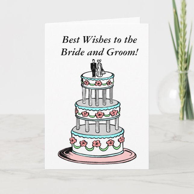 Congratulations Wedding Best Wishes BRIDE & GROOM Card (Front)