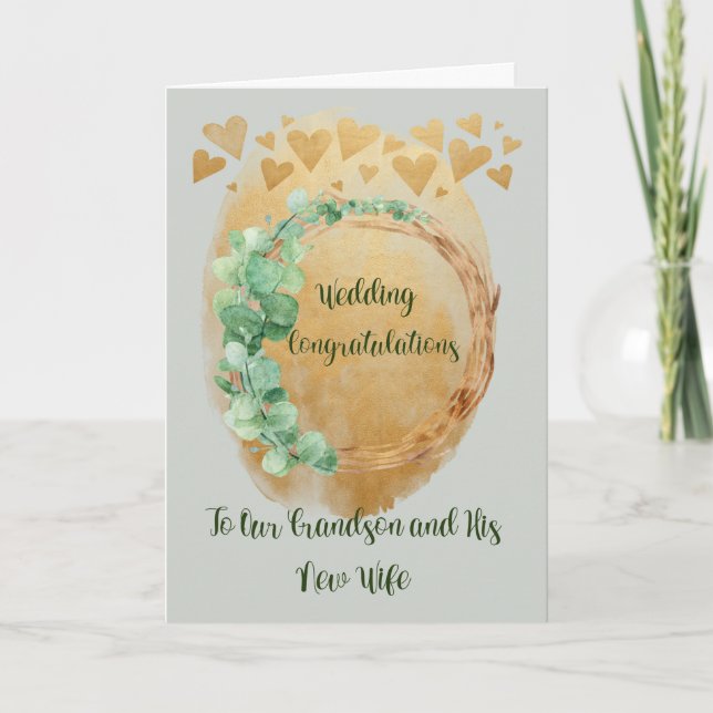 Congratulations Wedding Card Grandson & New Wife (Front)