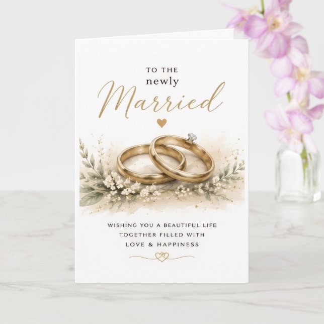 Congratulations wedding day card (Orchid)