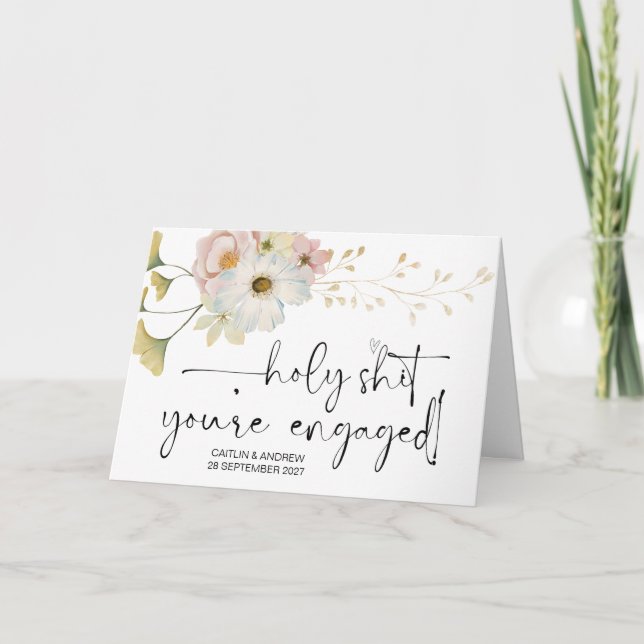 Congratulations Wedding Engagement Bride and Groom Card (Front)