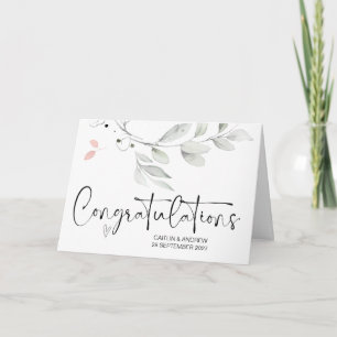 Congratulations Wedding Engagement Bride Groom Car Card