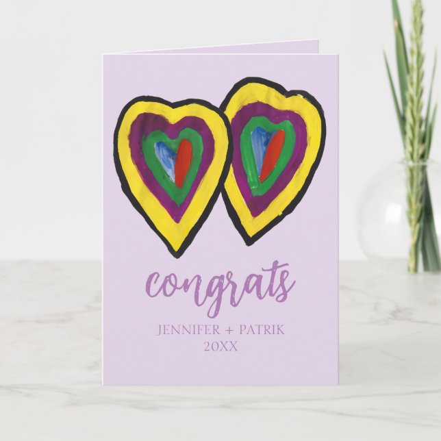 Congratulations Wedding Engagement Gift Heart . Announcement (Front)