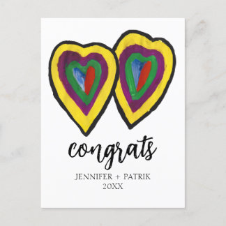 Congratulations Wedding Engagement Gift Heart . Holiday Postcard