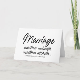 Congratulations Wedding Just Married Bride & Groom Card