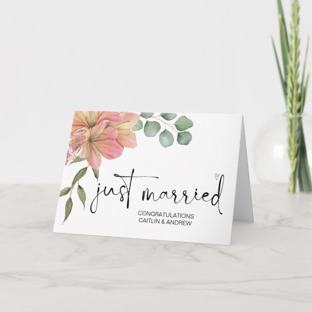 Congratulations Wedding Just Married Bride & Groom Card (Front)