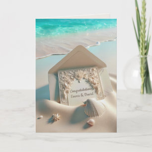 Congratulations Wedding Stationery In Beach Sand Card