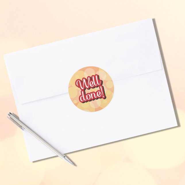 Congratulations Well Done Classic Round Sticker (Creator Uploaded)