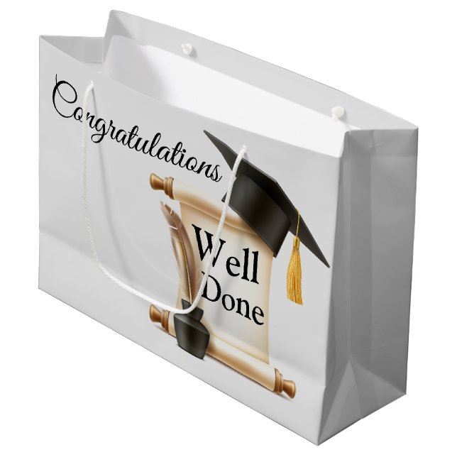 Congratulations Well Done Grad  Large Gift Bag (Front Angled)