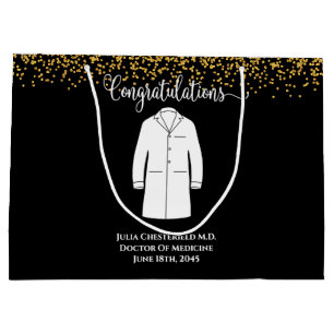 Congratulations White Coat Physician Doctor Large Gift Bag
