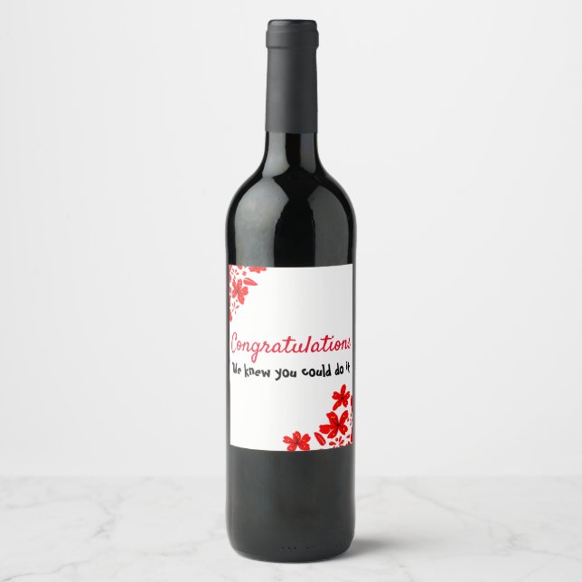 Congratulations Wine Label (Front)